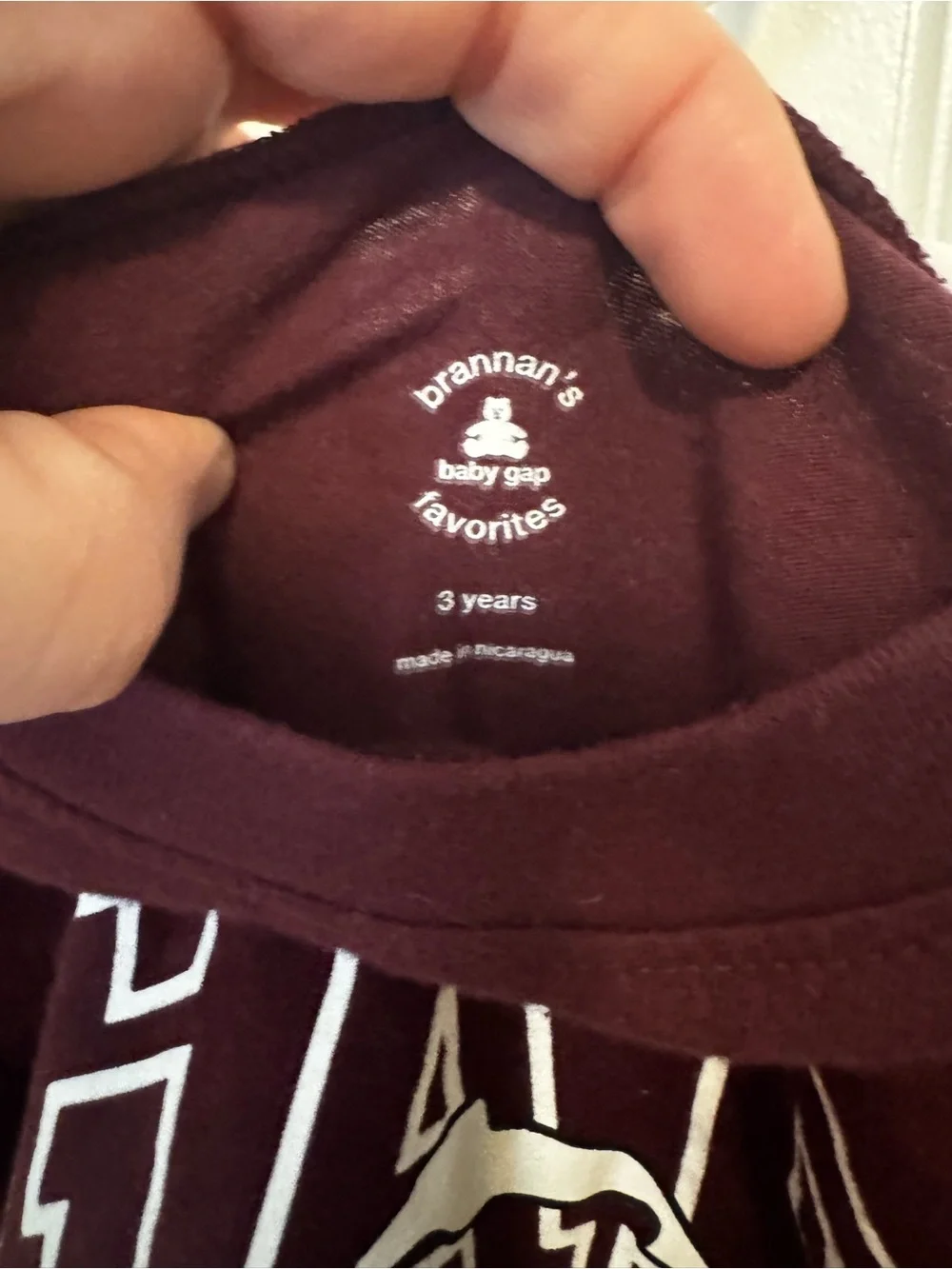 GAP Maroon Short-Sleeve Tee with Train Graphic